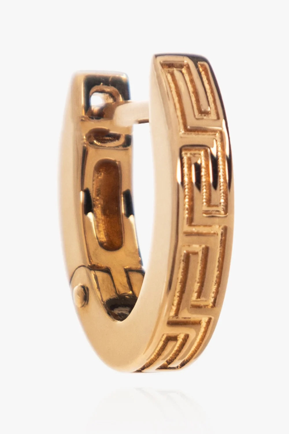 VERSACE GRECA EMBOSSED HOOP EARRINGS