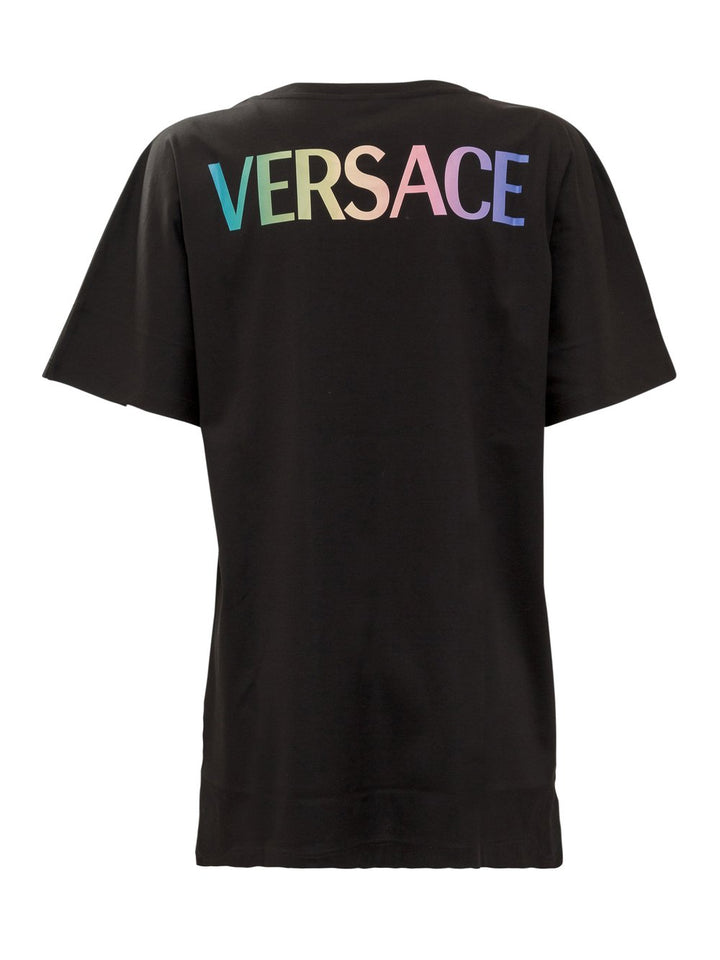 VERSACE GRECA NEON LA MEDUSA PRINT MONOGRAMMED T-SHIRT