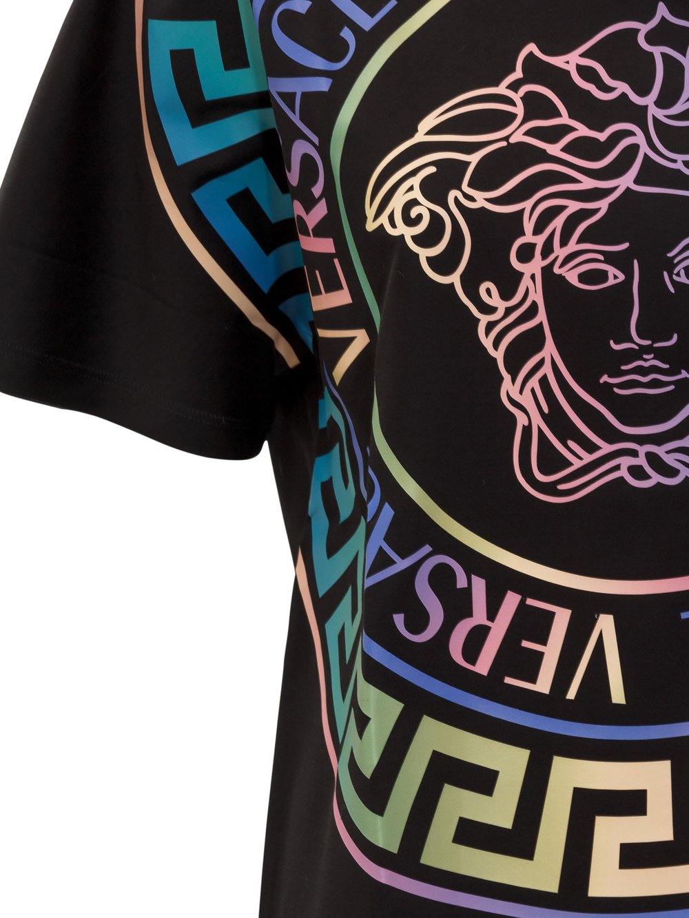 VERSACE GRECA NEON LA MEDUSA PRINT MONOGRAMMED T-SHIRT