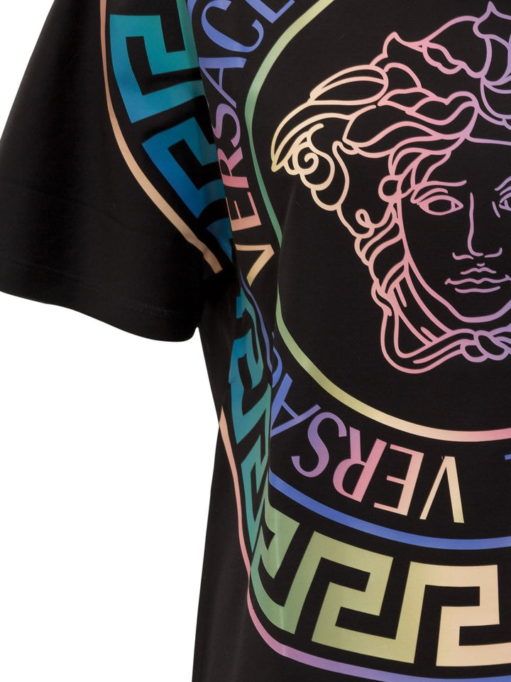 VERSACE GRECA NEON LA MEDUSA PRINT MONOGRAMMED T-SHIRT