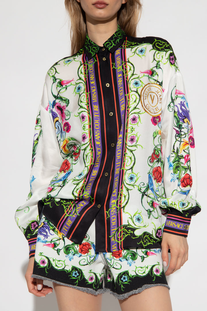 VERSACE JEANS COUTURE GARDEN BAROQUE PRINT SHIRT