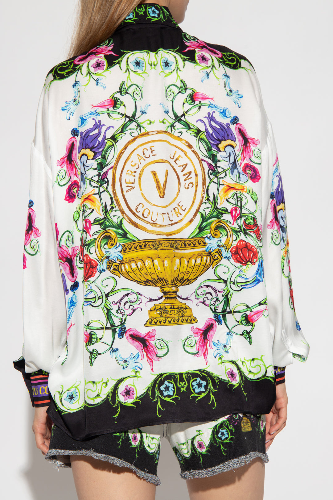 VERSACE JEANS COUTURE GARDEN BAROQUE PRINT SHIRT