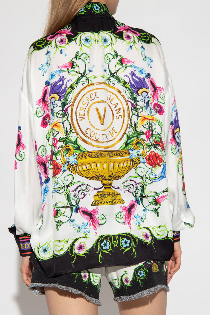 VERSACE JEANS COUTURE GARDEN BAROQUE PRINT SHIRT