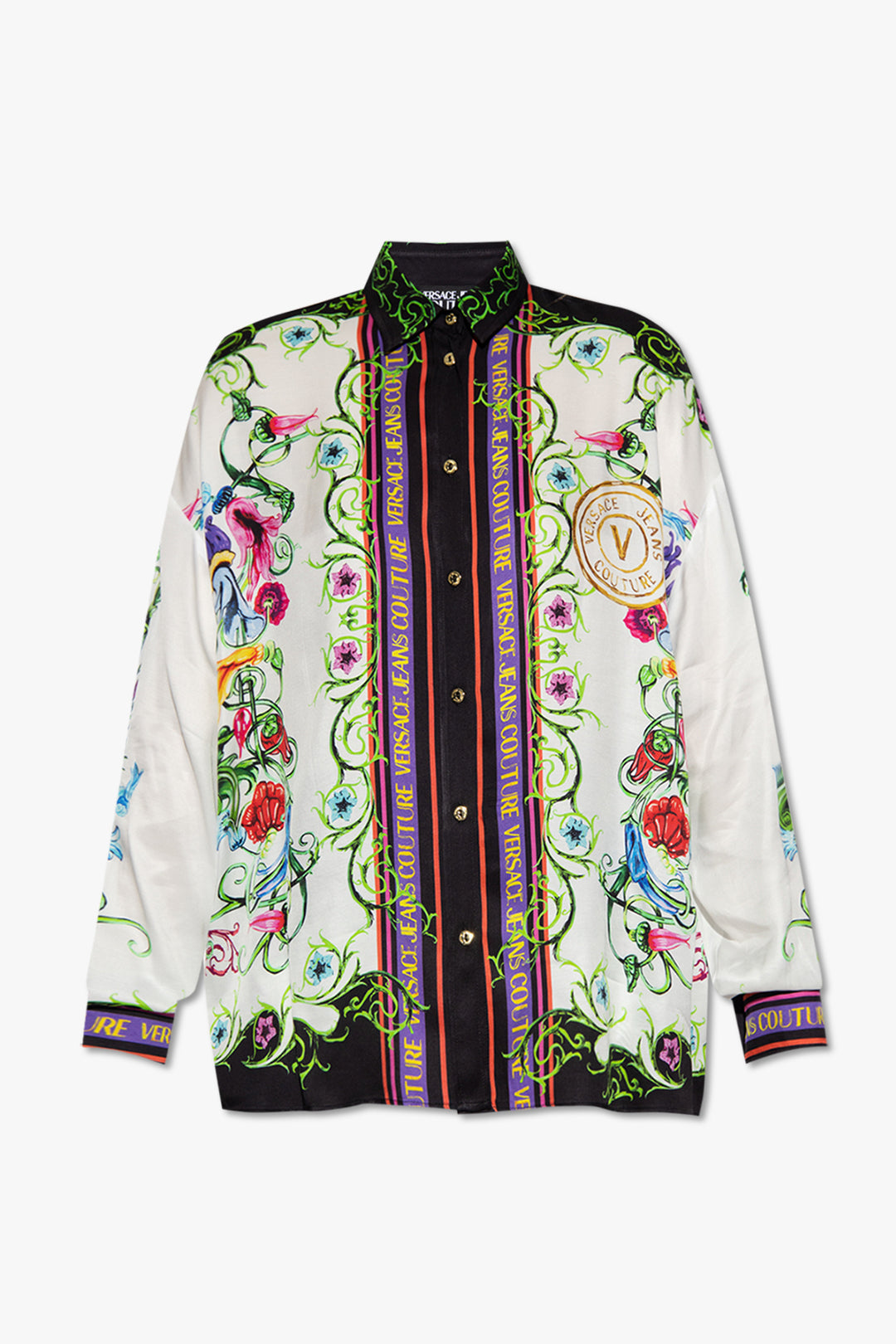 VERSACE JEANS COUTURE GARDEN BAROQUE PRINT SHIRT