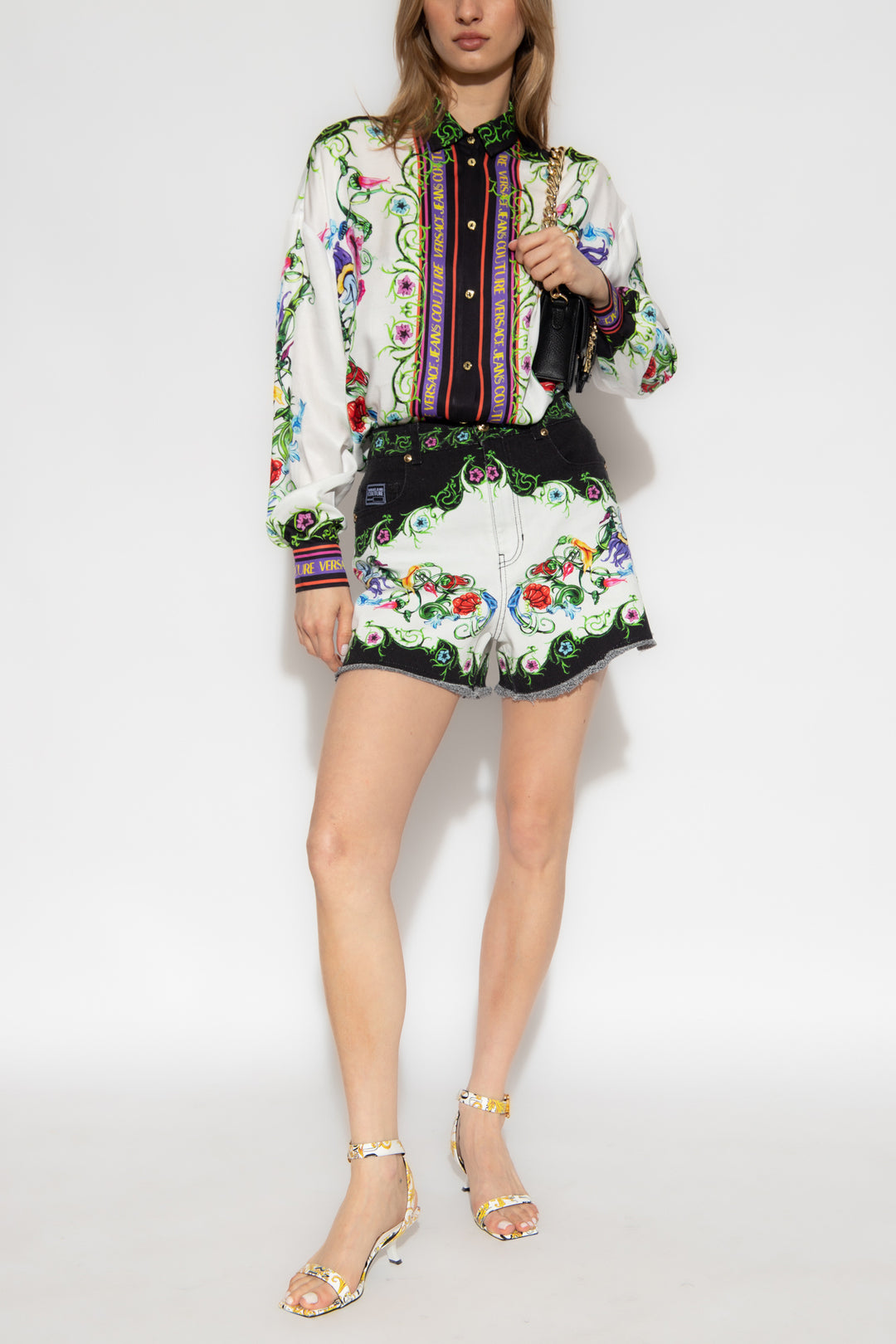 VERSACE JEANS COUTURE GARDEN BAROQUE PRINT SHIRT