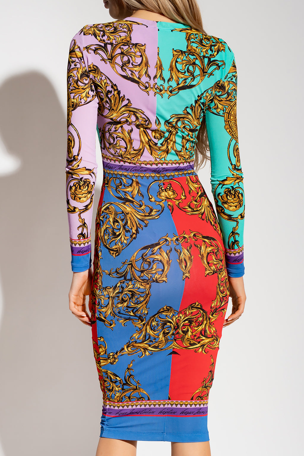 VERSACE JEANS COUTURE MULTICOLOR PATTERNED DRESS