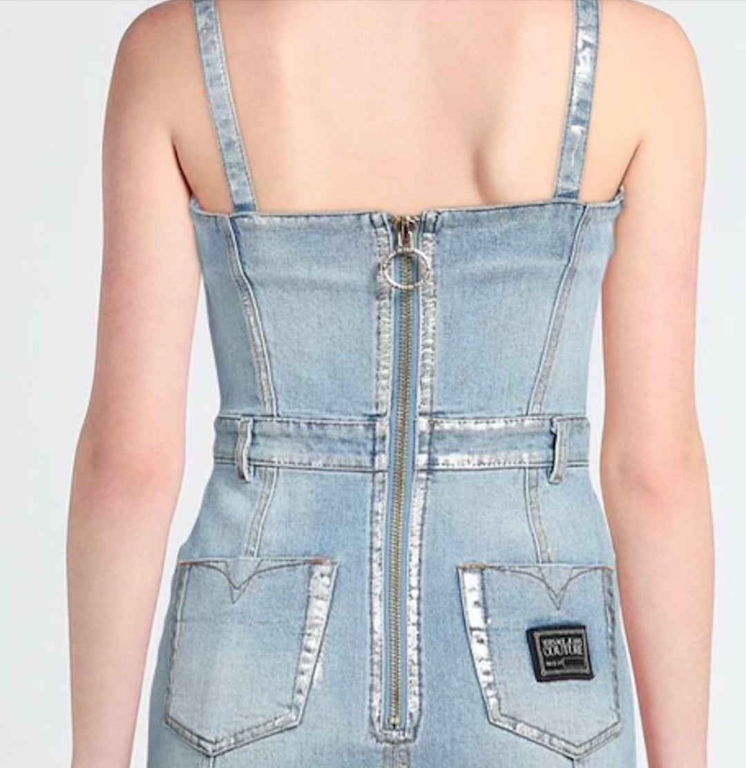 VERSACE JEANS COUTURE MIDI DENIM DRESS