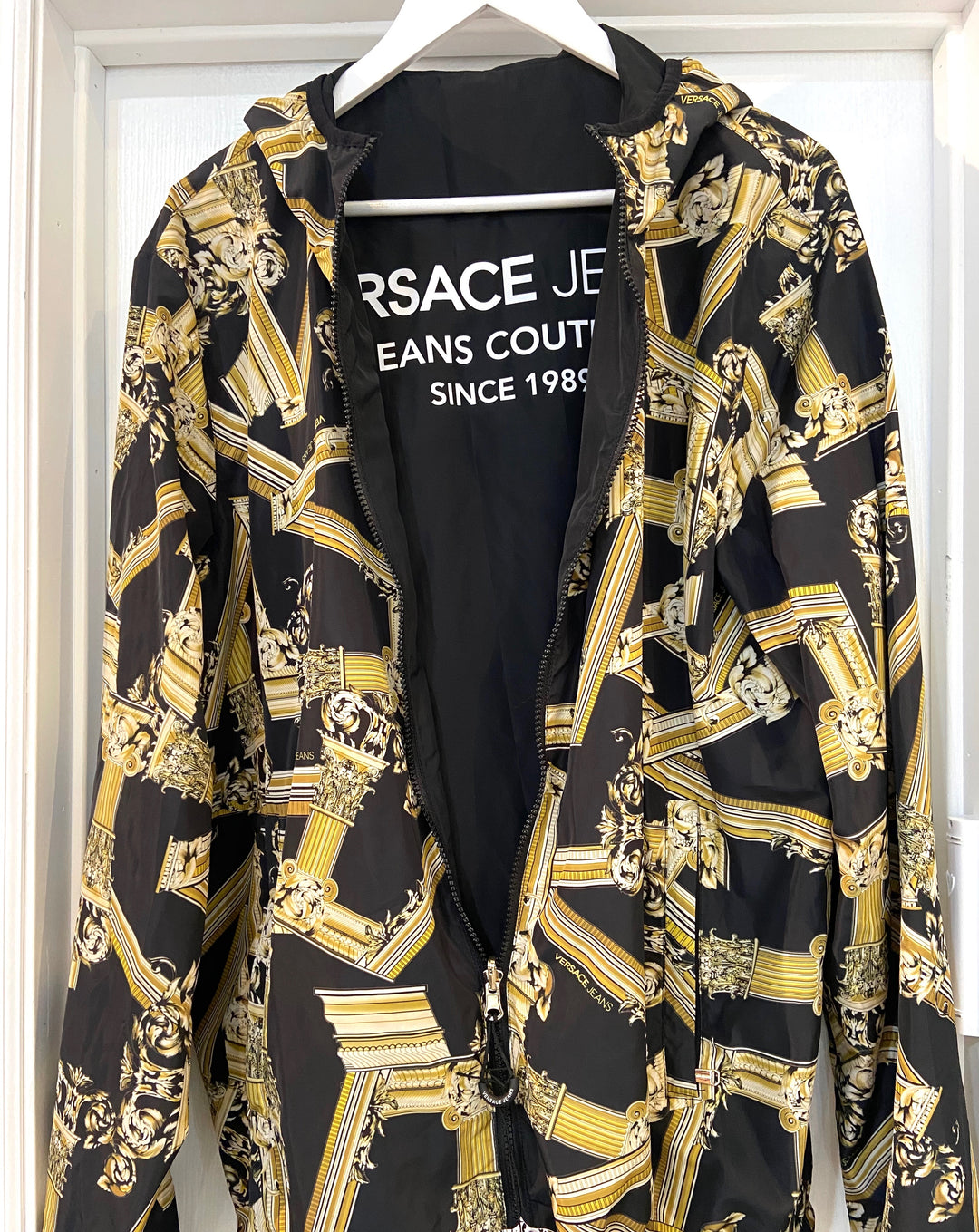 VERSACE JEANS COUTURE REVERSIBLE HOODED JACKET