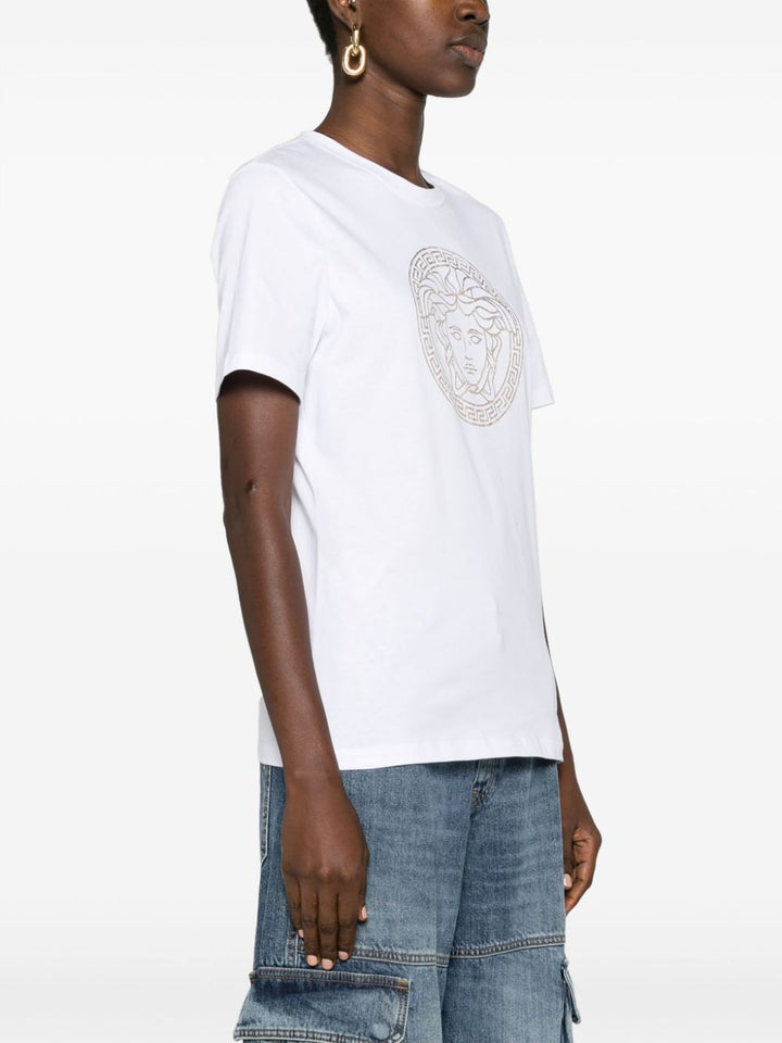 VERSACE LA MEDUSA GRAPHIC LOGO COTTON JERSEY T-SHIRT