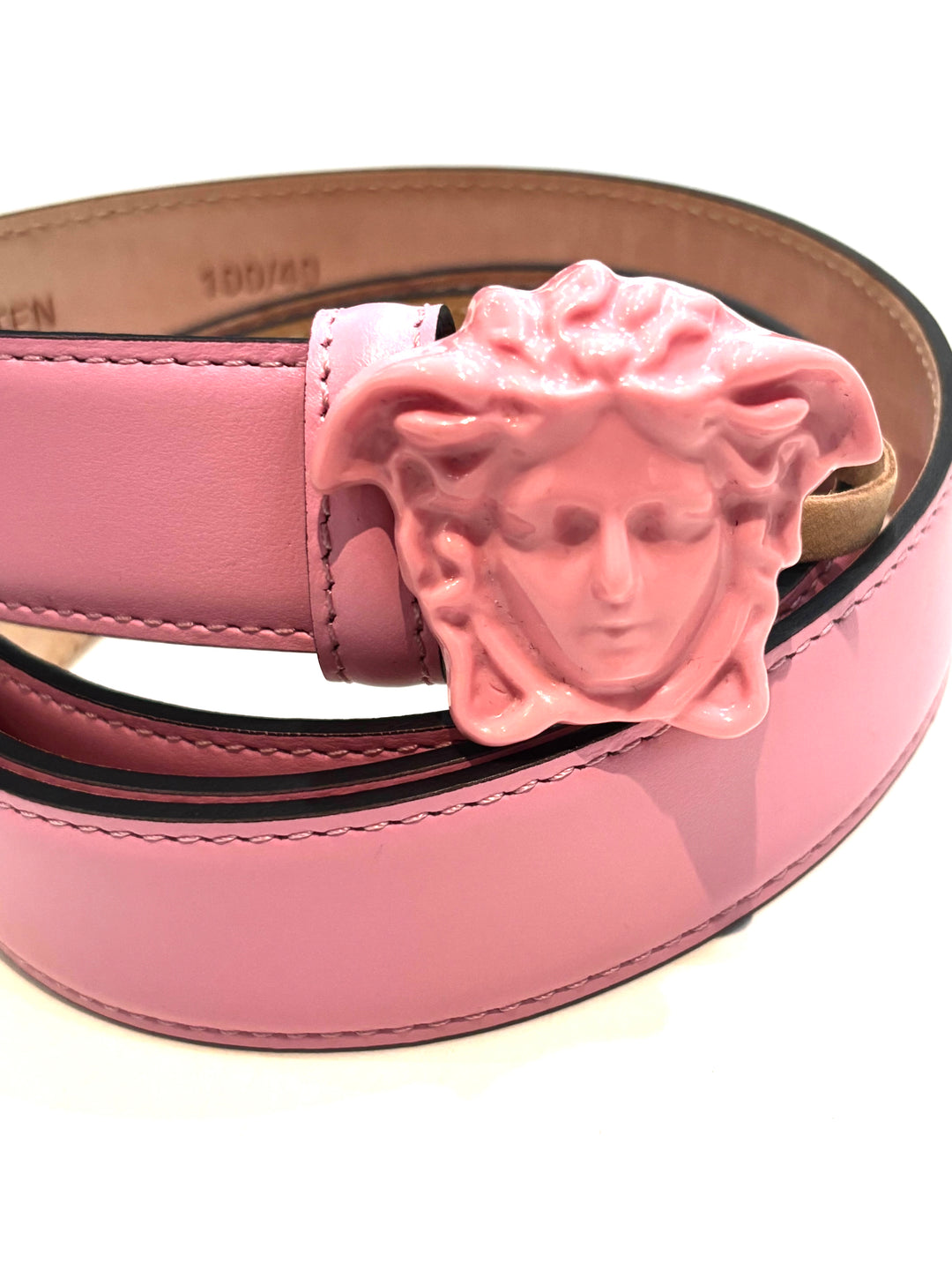 VERSACE LA MEDUSA CALFSKIN LEATHER BELT