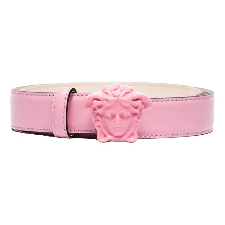 VERSACE LA MEDUSA CALFSKIN LEATHER BELT