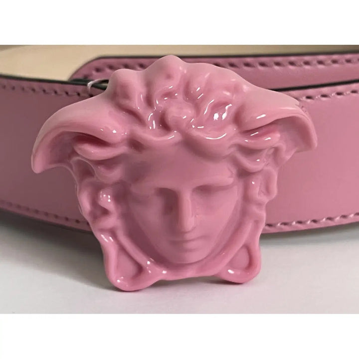 VERSACE LA MEDUSA CALFSKIN LEATHER BELT