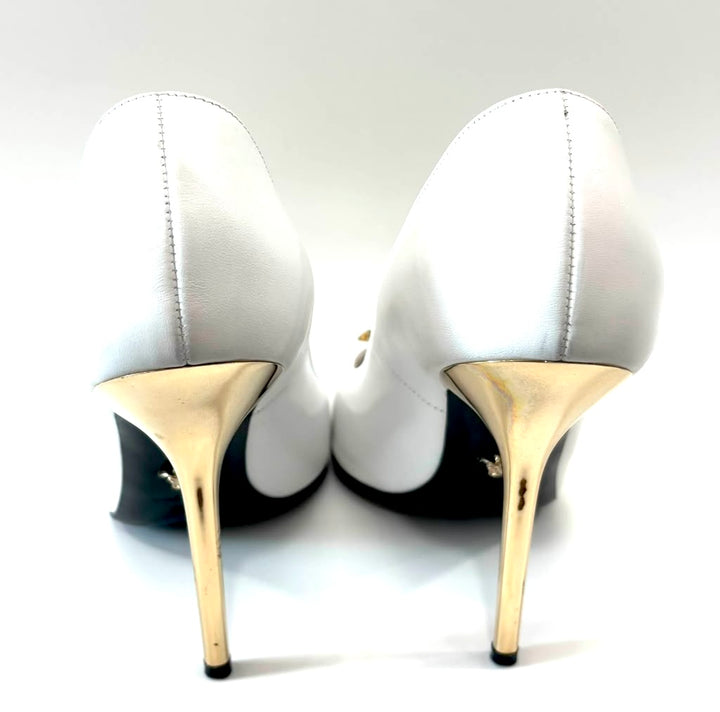 VERSACE LA MEDUSA CALFSKIN LEATHER PUMPS