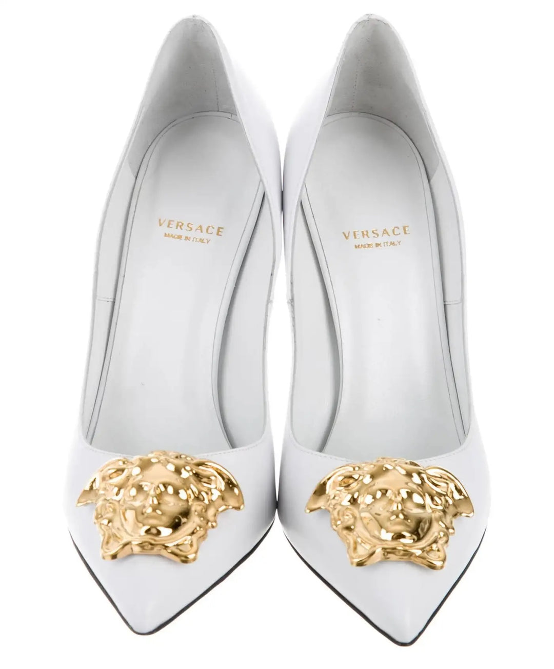VERSACE LA MEDUSA CALFSKIN LEATHER PUMPS