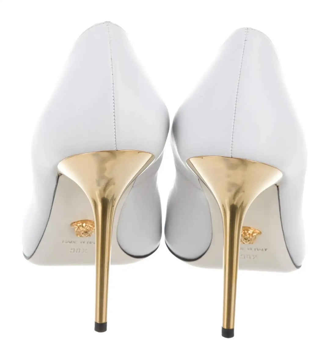 VERSACE LA MEDUSA CALFSKIN LEATHER PUMPS