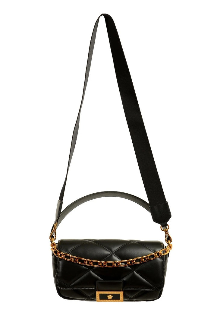 VERSACE LA MEDUSA QUILTED CALFSKIN CROSSBODY BAG