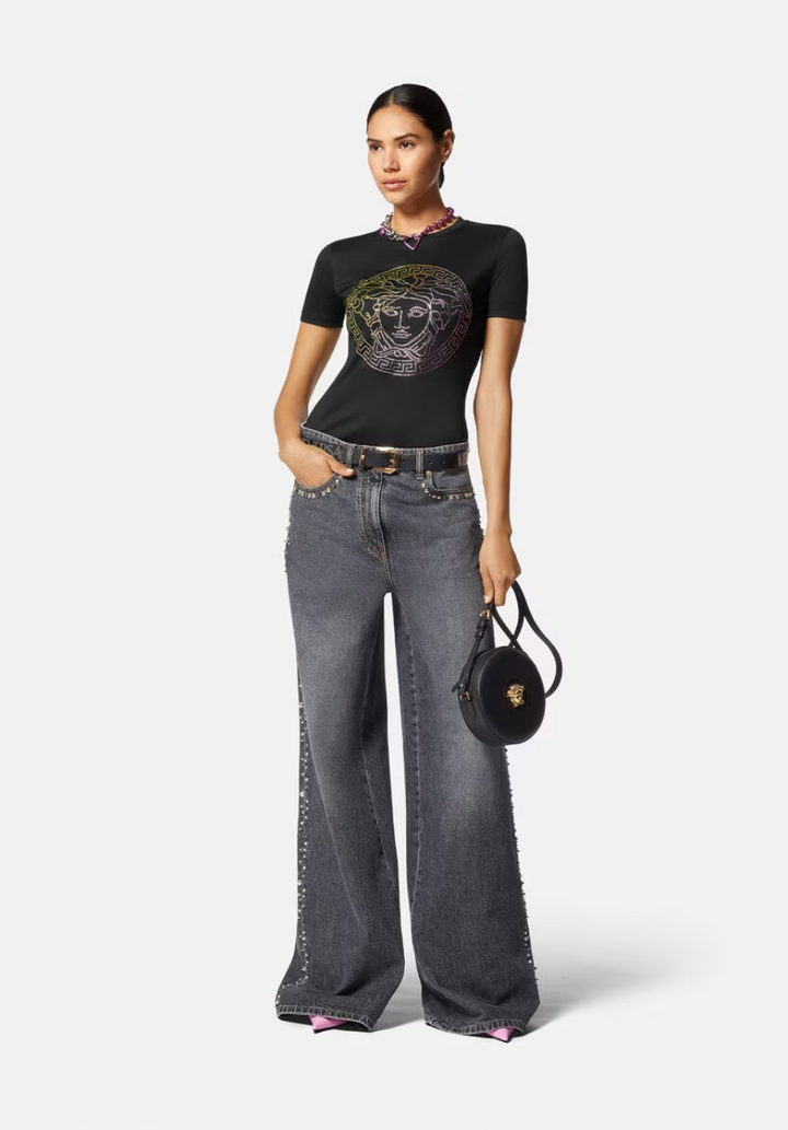VERSACE CRYSTAL LA MEDUSA T-SHIRT