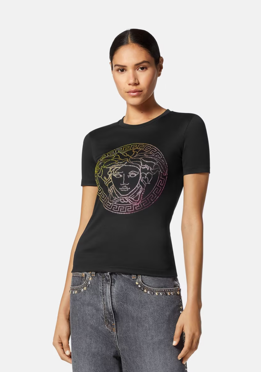 VERSACE CRYSTAL LA MEDUSA T-SHIRT