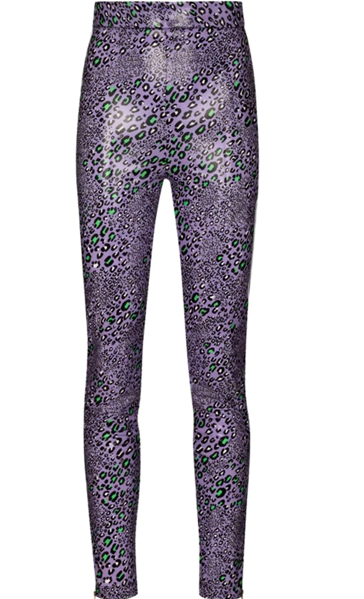 VERSACE LEOPARD PRINT VINYL LEGGINGS