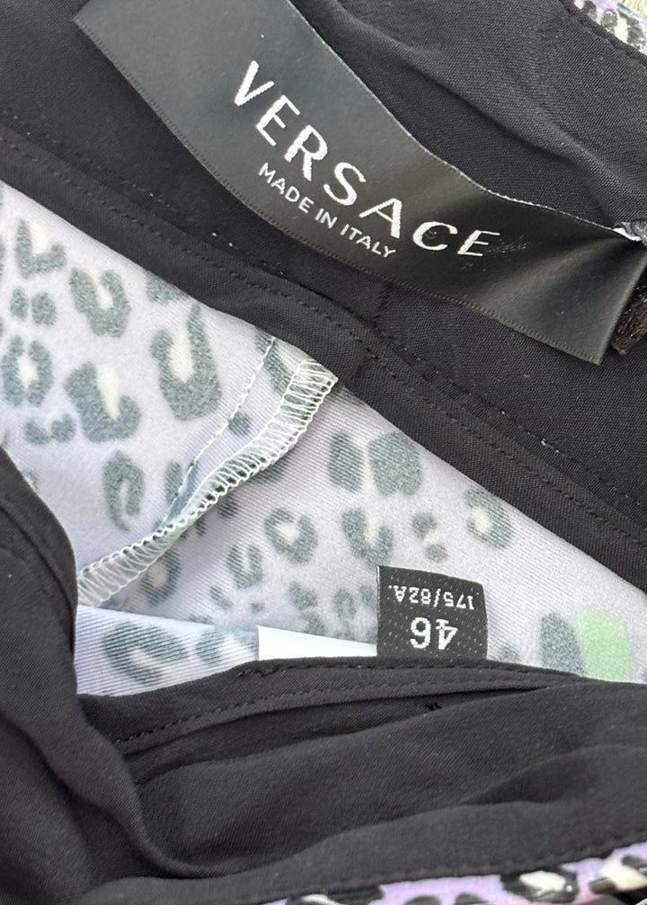 VERSACE LEOPARD PRINT VINYL LEGGINGS