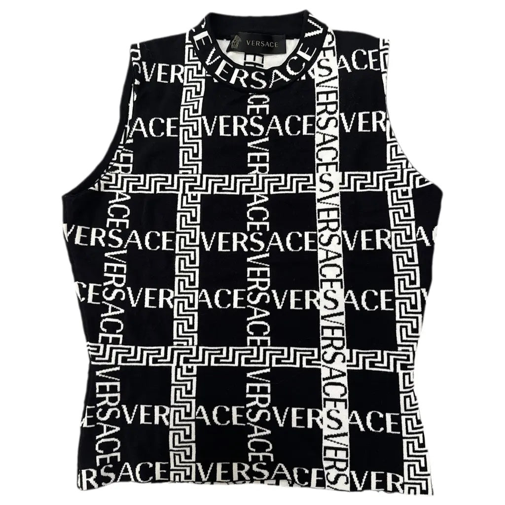VERSACE LOGO SLEEVELESS TOP