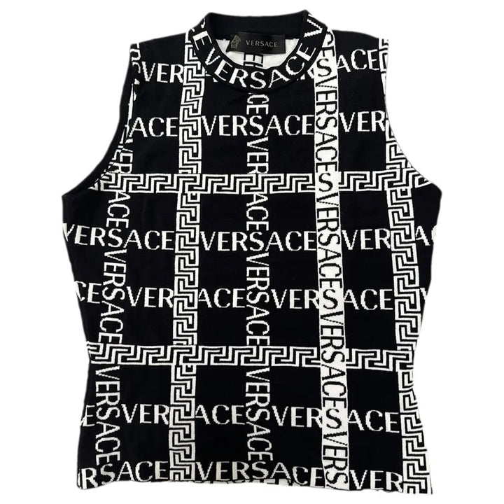 VERSACE LOGO SLEEVELESS TOP