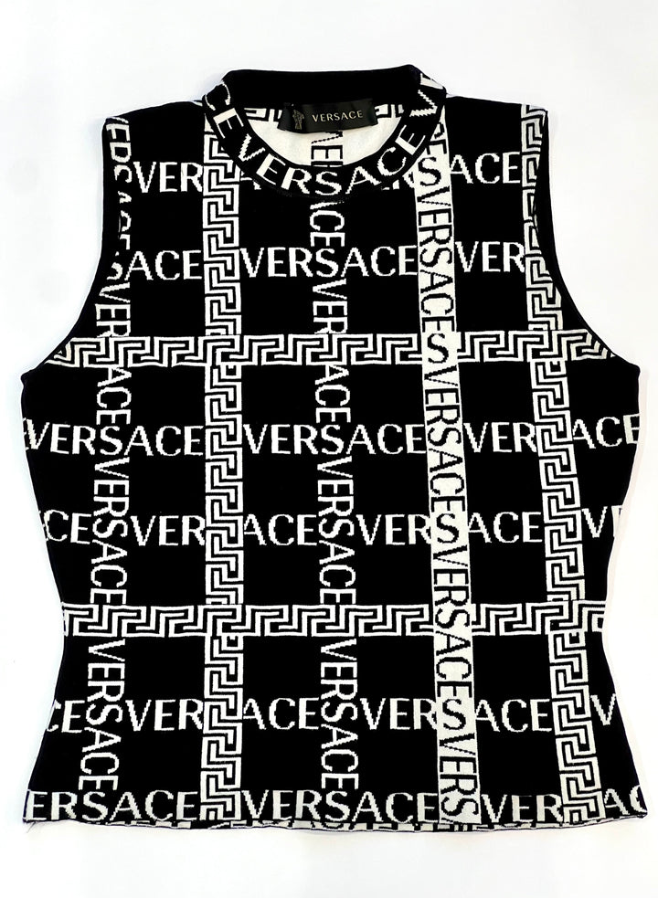VERSACE LOGO SLEEVELESS TOP