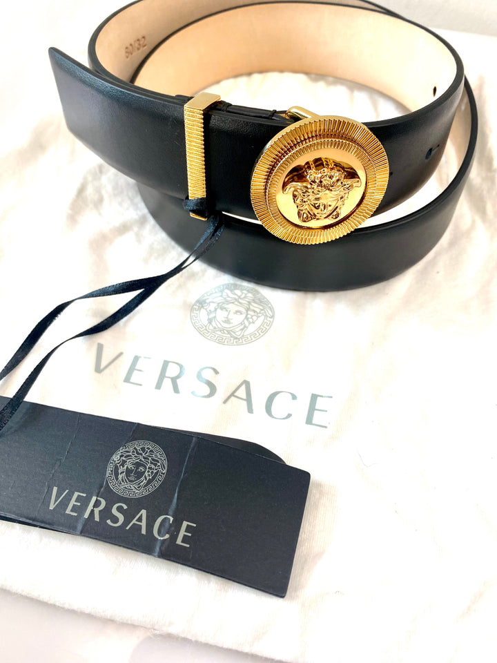 VERSACE MEDUSA LEATHER BELT