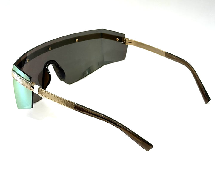 VERSACE VE2208 10027P SHIELD WRAP LOGO SUNGLASSES