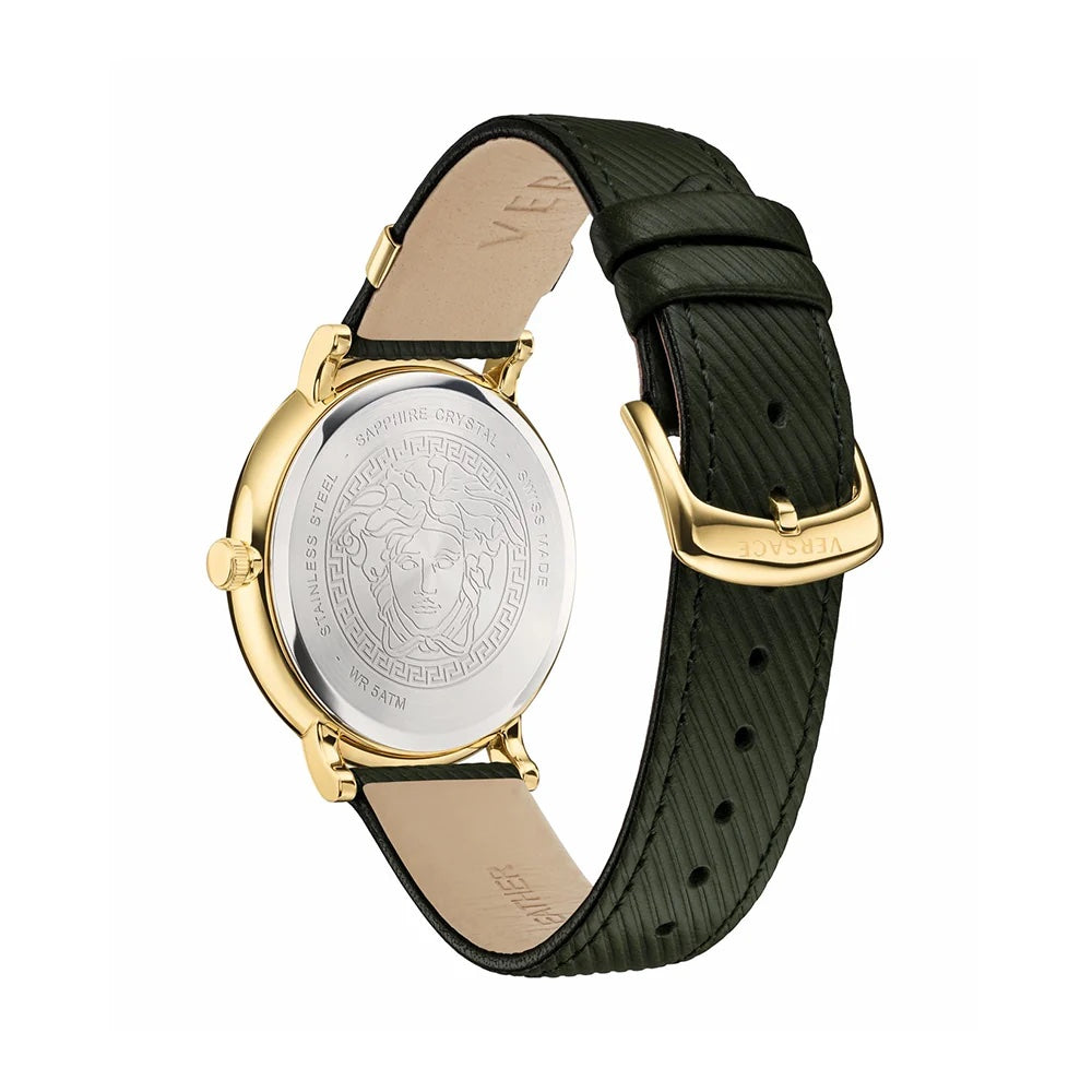 VERSACE THE MANIFESTO EDITION LEATHER STRAP WATCH