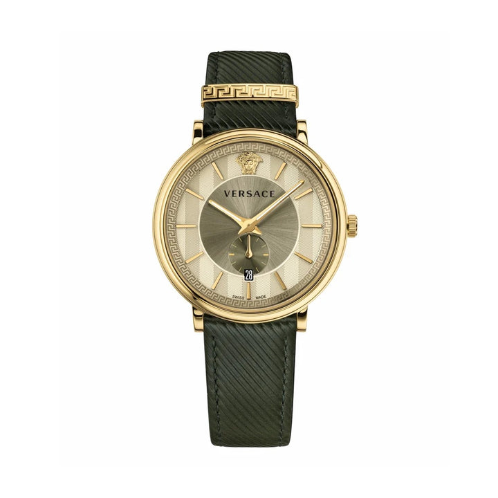VERSACE THE MANIFESTO EDITION LEATHER STRAP WATCH