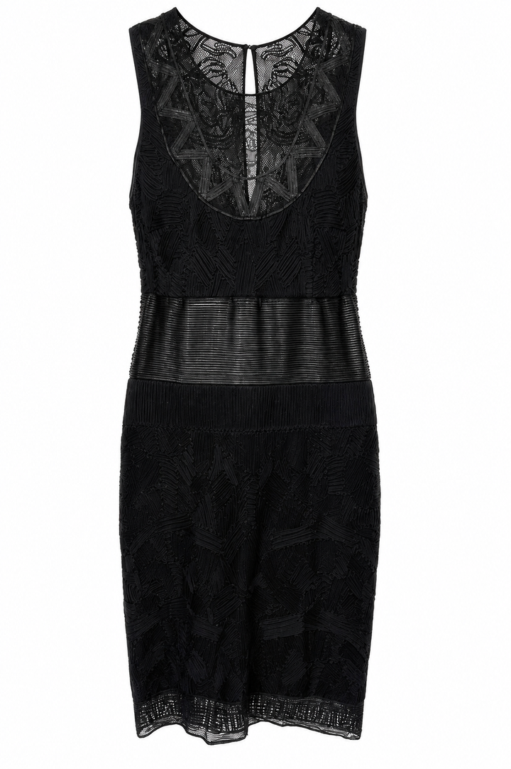 VERSACE BLACK LACE OVERLAY DRESS