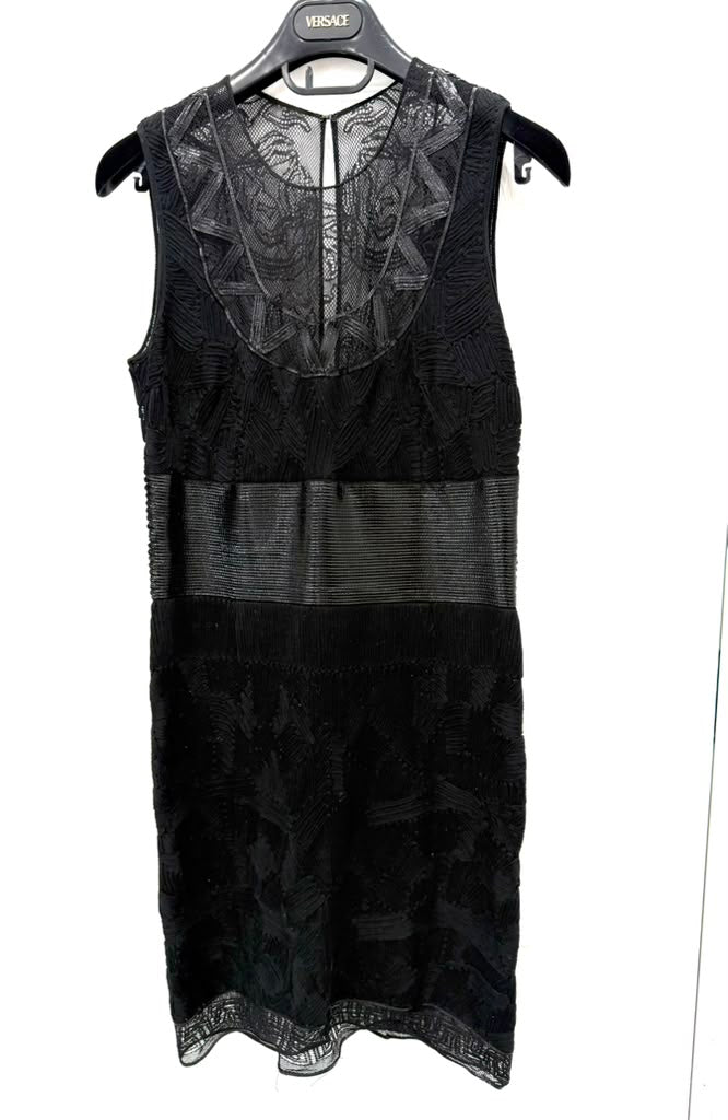 VERSACE BLACK LACE OVERLAY DRESS