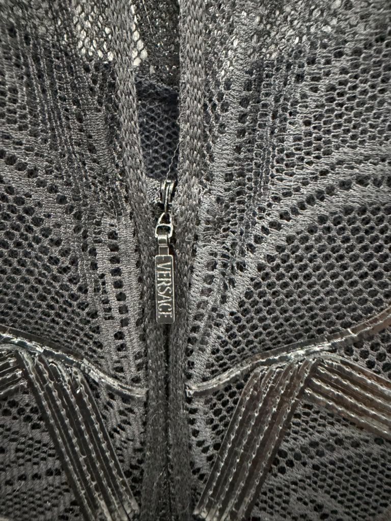VERSACE BLACK LACE OVERLAY DRESS