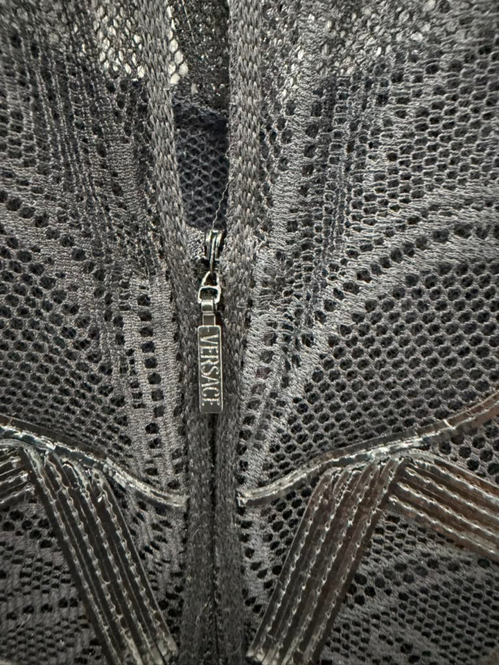 VERSACE BLACK LACE OVERLAY DRESS