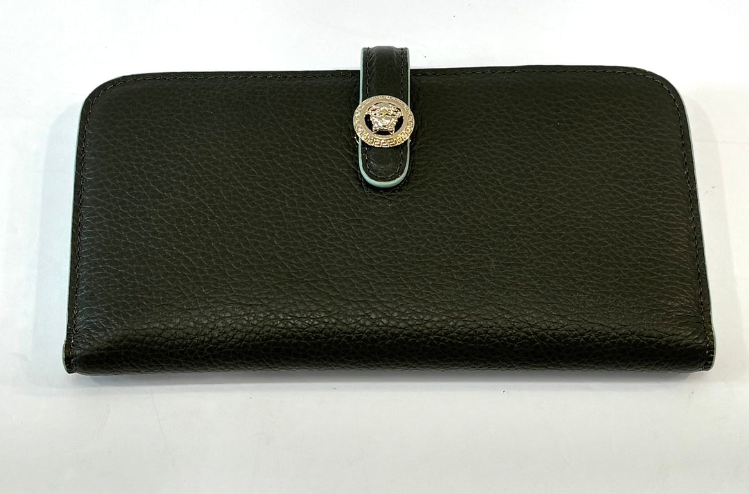 VERSACE BLACK LEATHER MEDUSA WALLET