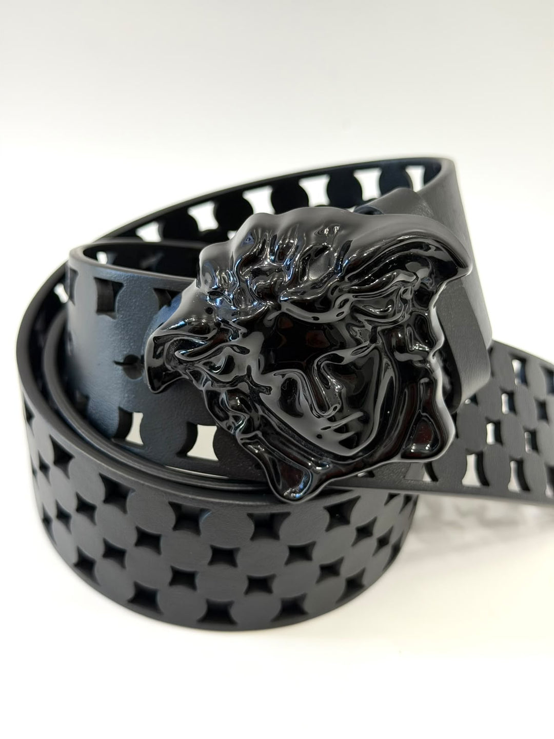 VERSACE LA MEDUSA BLACK INSIGNIA BELT