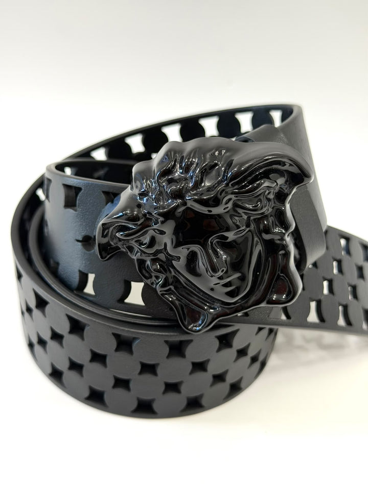 VERSACE LA MEDUSA BLACK INSIGNIA BELT