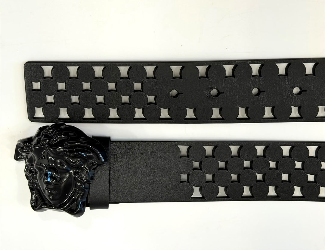 VERSACE LA MEDUSA BLACK INSIGNIA BELT