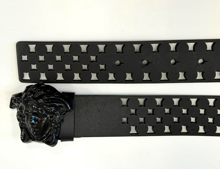 VERSACE LA MEDUSA BLACK INSIGNIA BELT