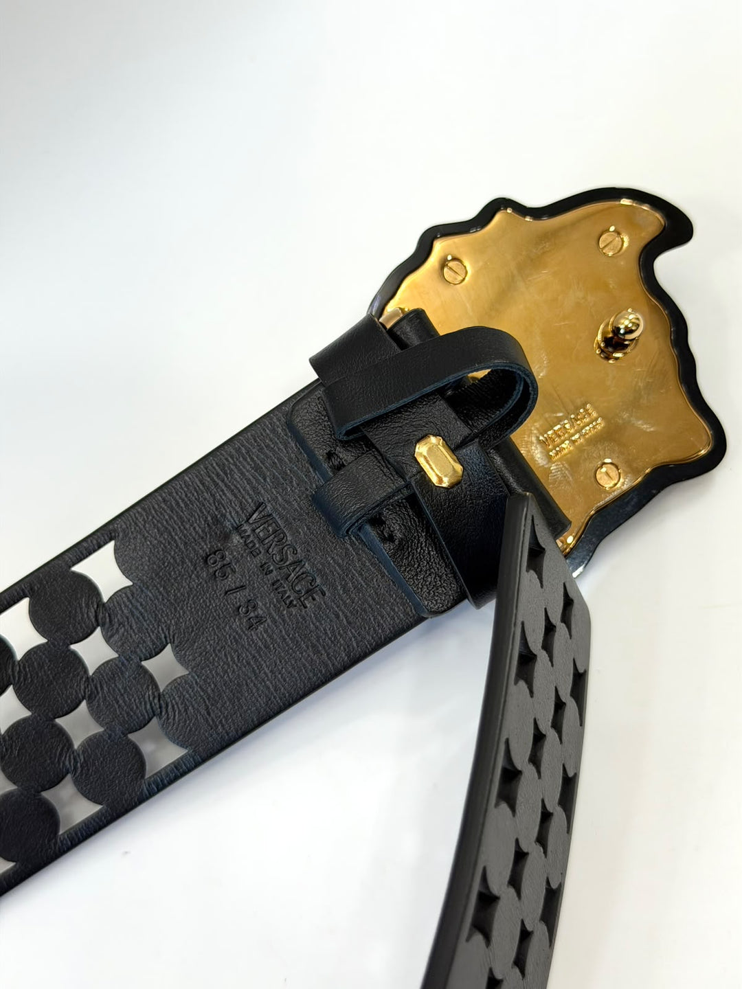 VERSACE LA MEDUSA BLACK INSIGNIA BELT