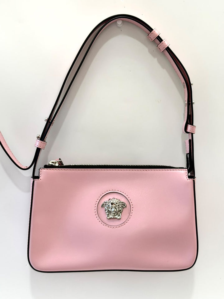 VERSACE LA MEDUSA CALF LEATHER SHOULDER BAG