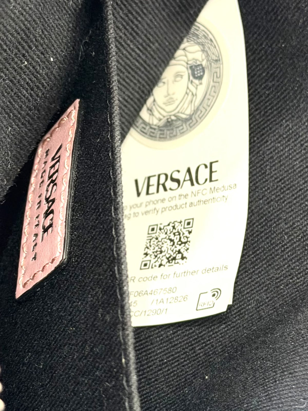 VERSACE LA MEDUSA CALF LEATHER SHOULDER BAG