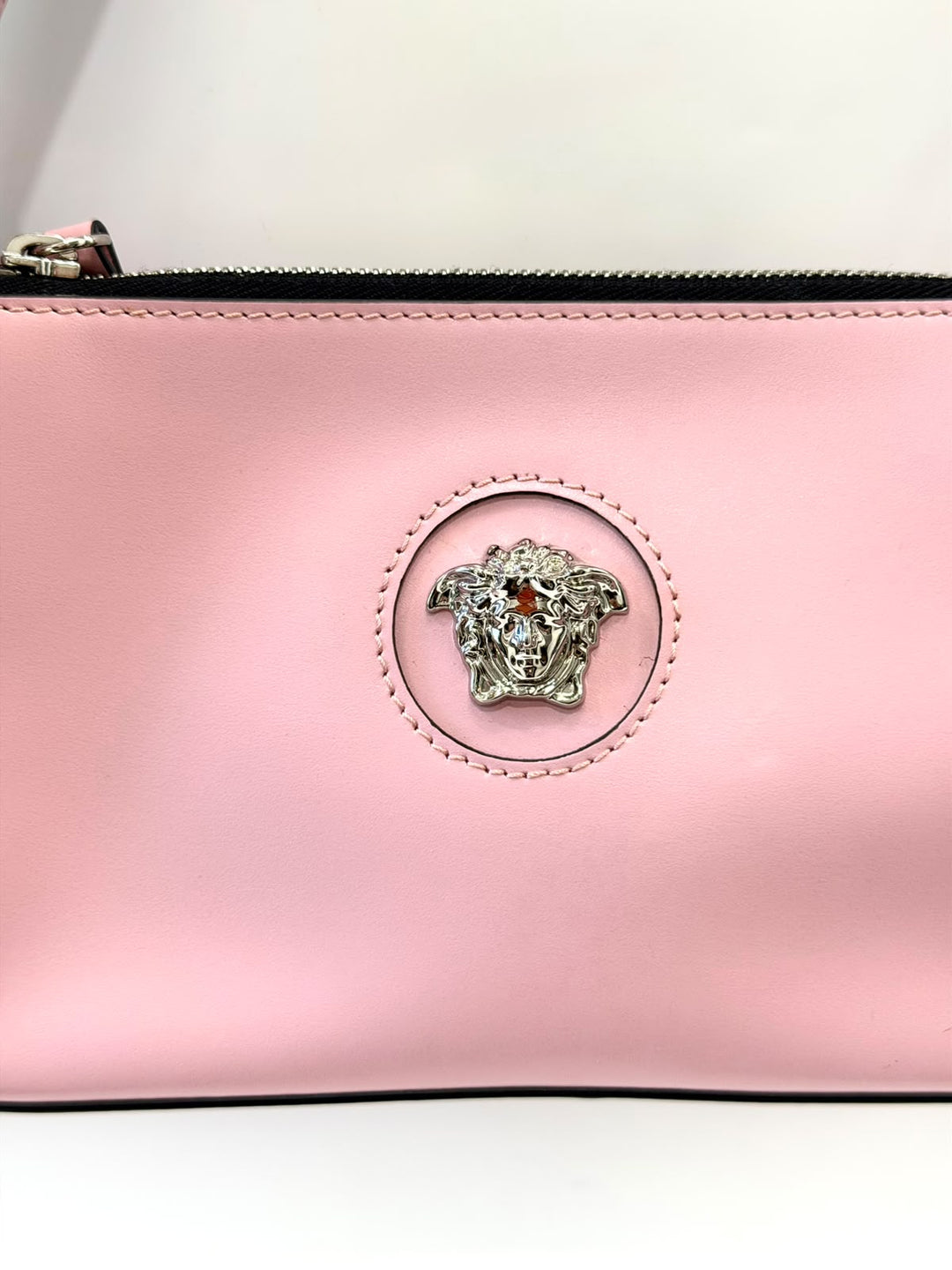 VERSACE LA MEDUSA CALF LEATHER SHOULDER BAG