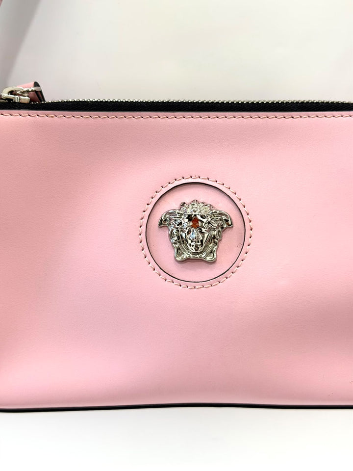 VERSACE LA MEDUSA CALF LEATHER SHOULDER BAG