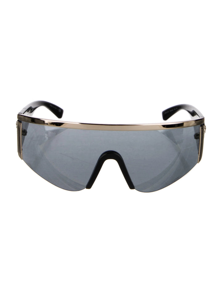 VERSACE SHIELD MIRRORED SUNGLASSES
