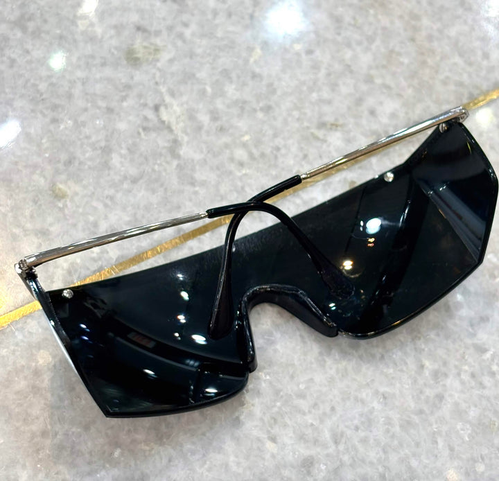 VERSACE SHIELD MIRRORED SUNGLASSES