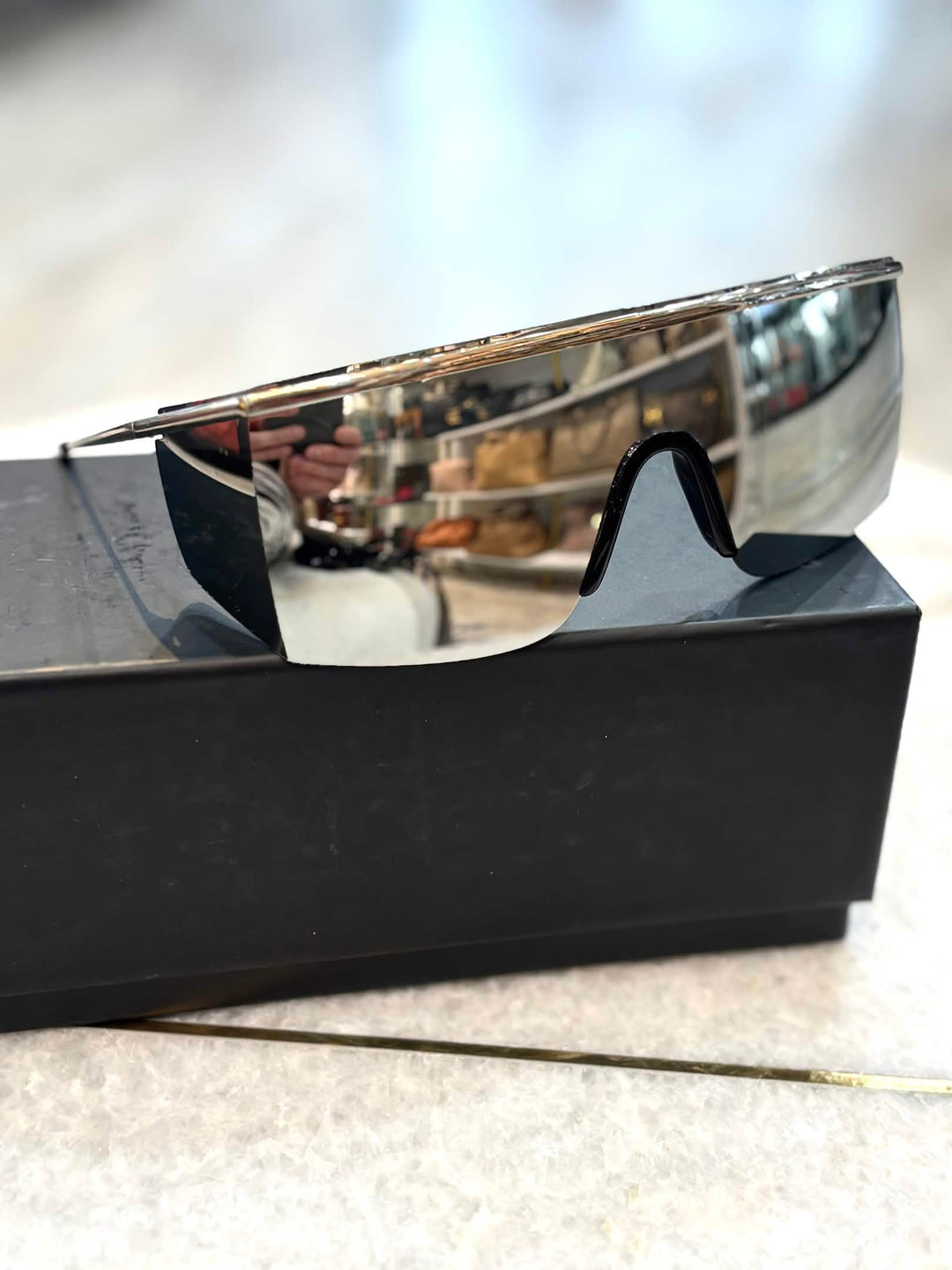 VERSACE SHIELD MIRRORED SUNGLASSES