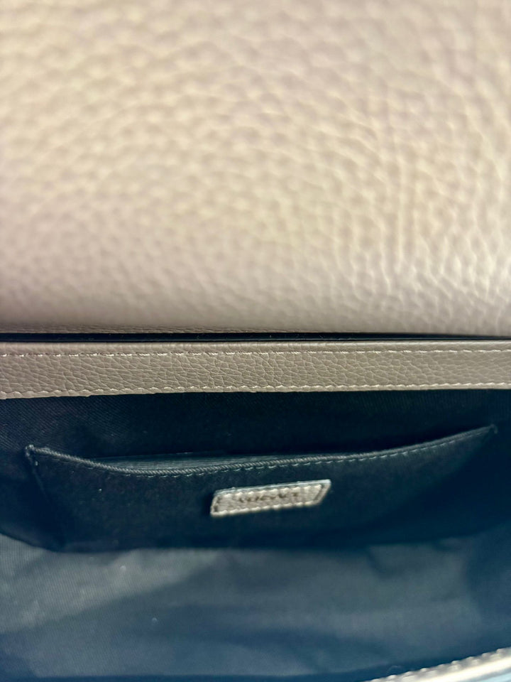 VERSACE VIRTUS GRAINED CALFSKIN LEATHER HANDBAG