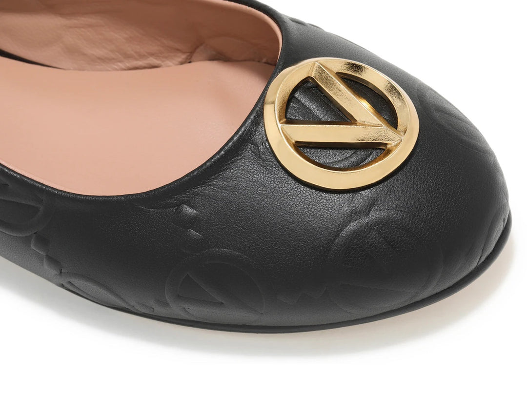 VALENTINO CALLIOPE LEATHER BALLET FLATS